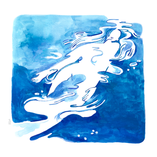 gouache Ophélie